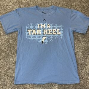 Blue UNC North Carolina I’m A Tar Heel Champions listed T shirt Jordan Swingman